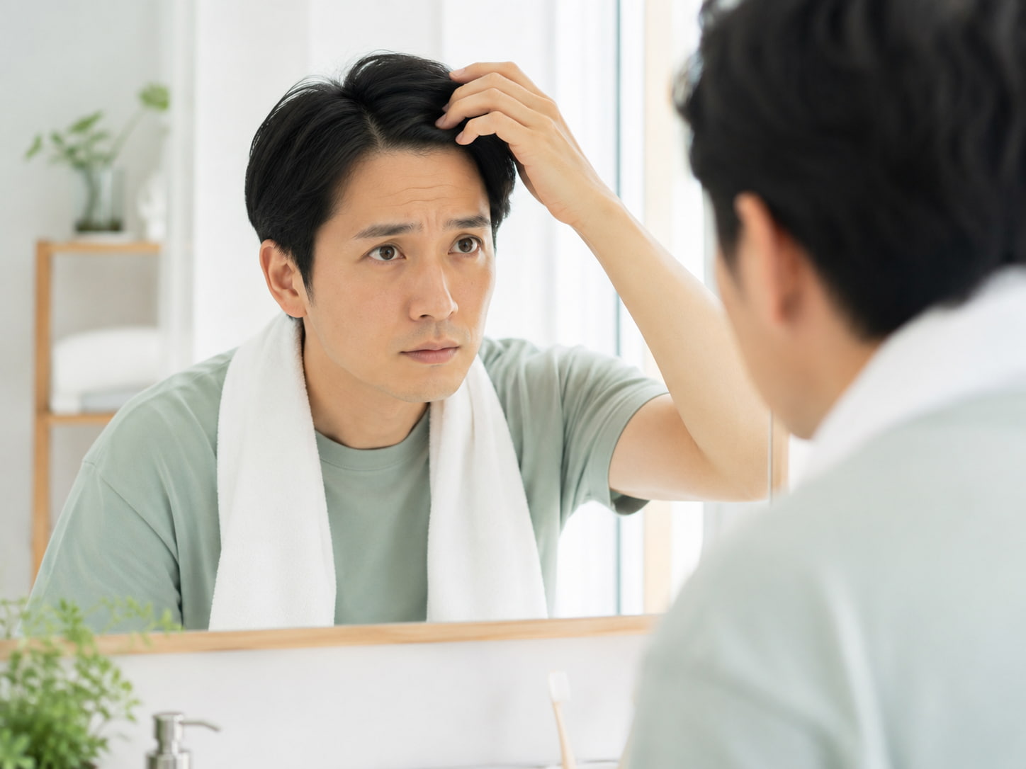 生え際が後退しているか確認する方法