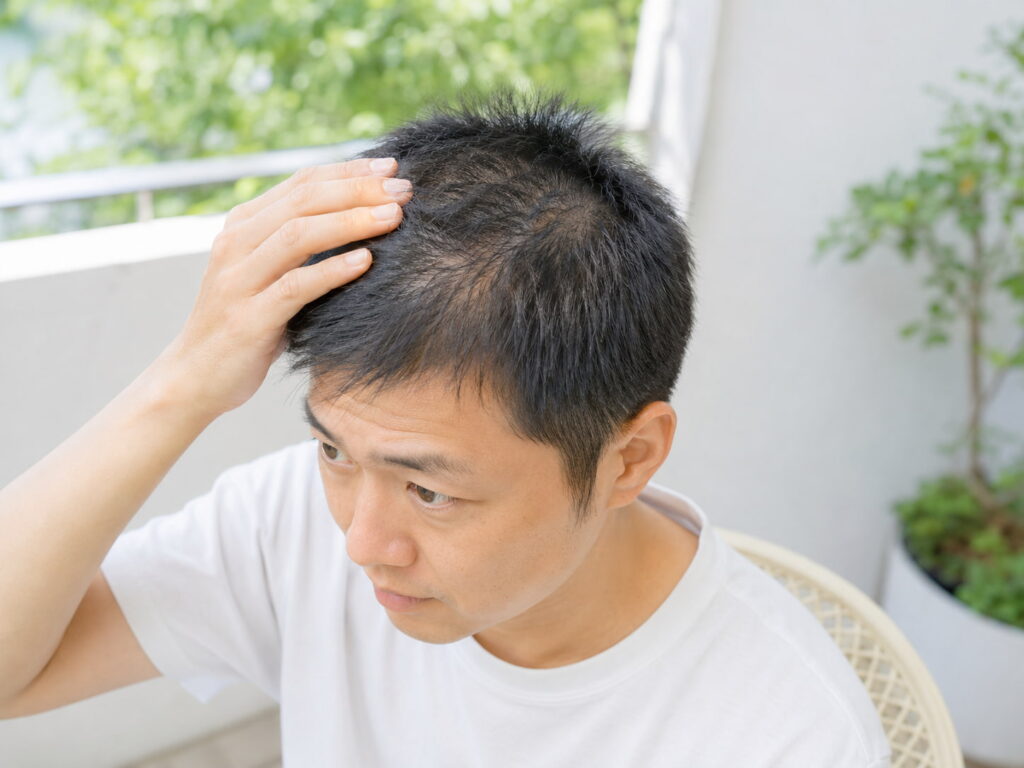 短髪にしたら頭皮が透ける男性へ