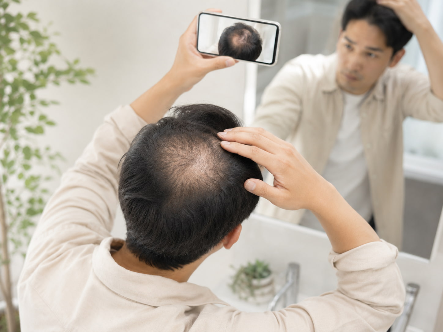頭頂部が薄いかもと思ったときの確認ポイント3