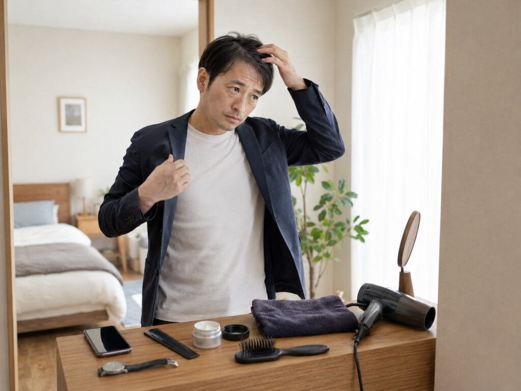 髪のセットが決まらなくなった男性へ